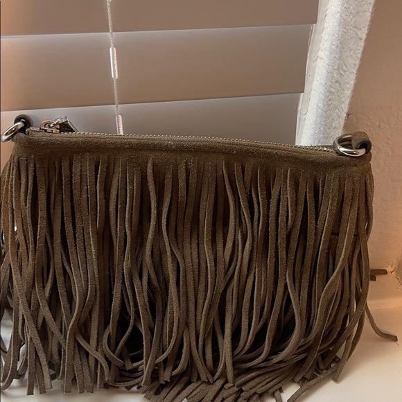 Rebecca Minkoff Suede Fringe Clutch in Brown - Picture 5 of 7